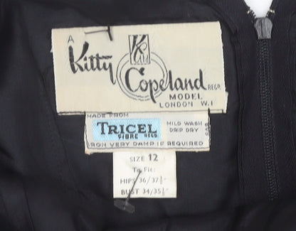 Kitty Copeland Women’s Black Size 12 Sheath Knee Length Dress