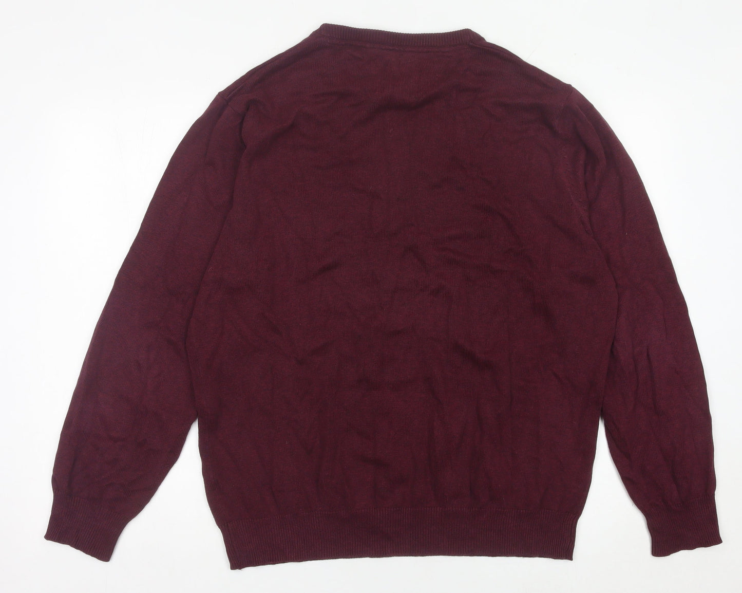 Benetti Mens Red XL Cotton Crew Neck Pullover Jumper