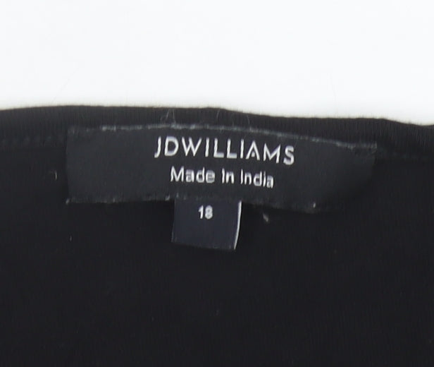 JD Williams Women Black Size 18 Sleeveless Shift Dress