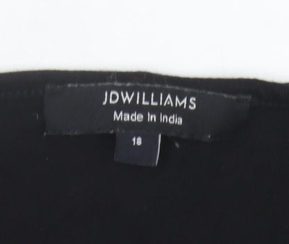 JD Williams Women Black Size 18 Sleeveless Shift Dress