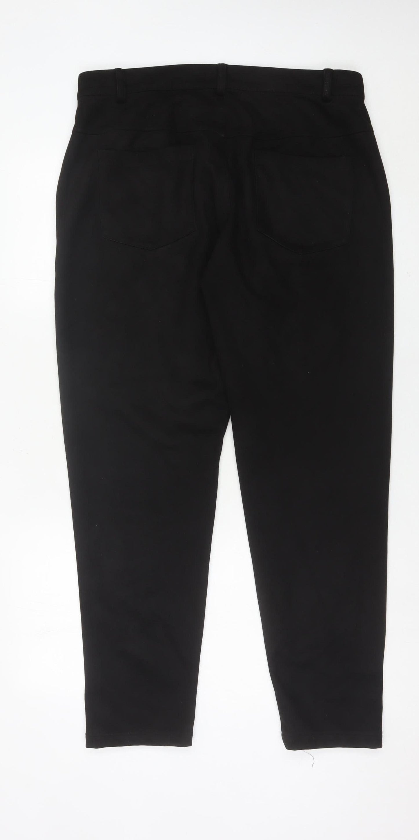 boohooMAN Mens Black Chino Trousers Size 34 Regular Fit Tapered