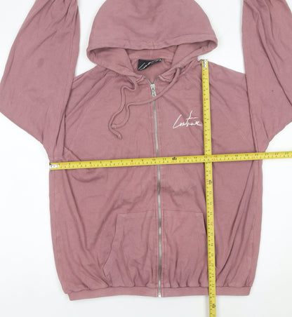 The Couture Club Womens Pink Full Zip Hoodie Size 8 Regular Fit