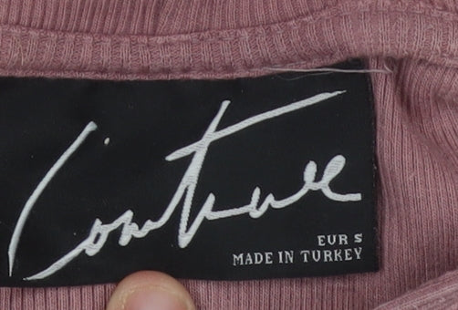 The Couture Club Womens Pink Full Zip Hoodie Size 8 Regular Fit