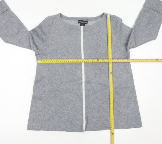 Cynthia Rowley Women’s Grey Knit Cardigan M Round Neck Long Sleeve