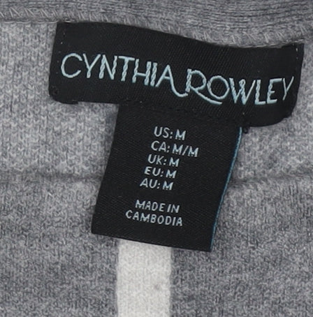Cynthia Rowley Women’s Grey Knit Cardigan M Round Neck Long Sleeve