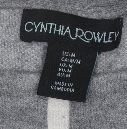 Cynthia Rowley Women’s Grey Knit Cardigan M Round Neck Long Sleeve