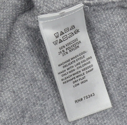 Cynthia Rowley Women’s Grey Knit Cardigan M Round Neck Long Sleeve