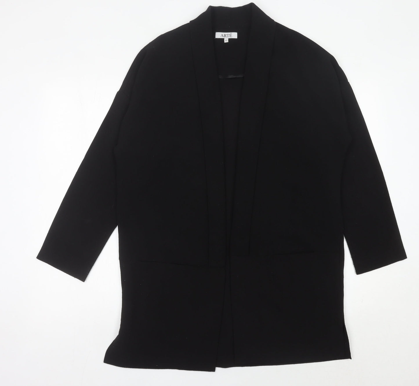 ARTÉ Womens Black Size 12 Mid-Length Open Jacket Blazer