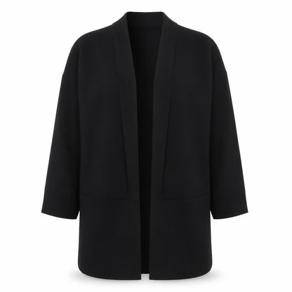 ARTÉ Womens Black Size 12 Mid-Length Open Jacket Blazer