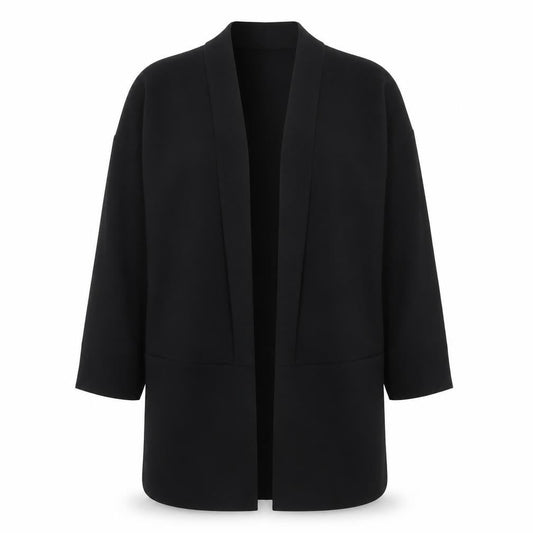 ARTÉ Womens Black Size 12 Mid-Length Open Jacket Blazer