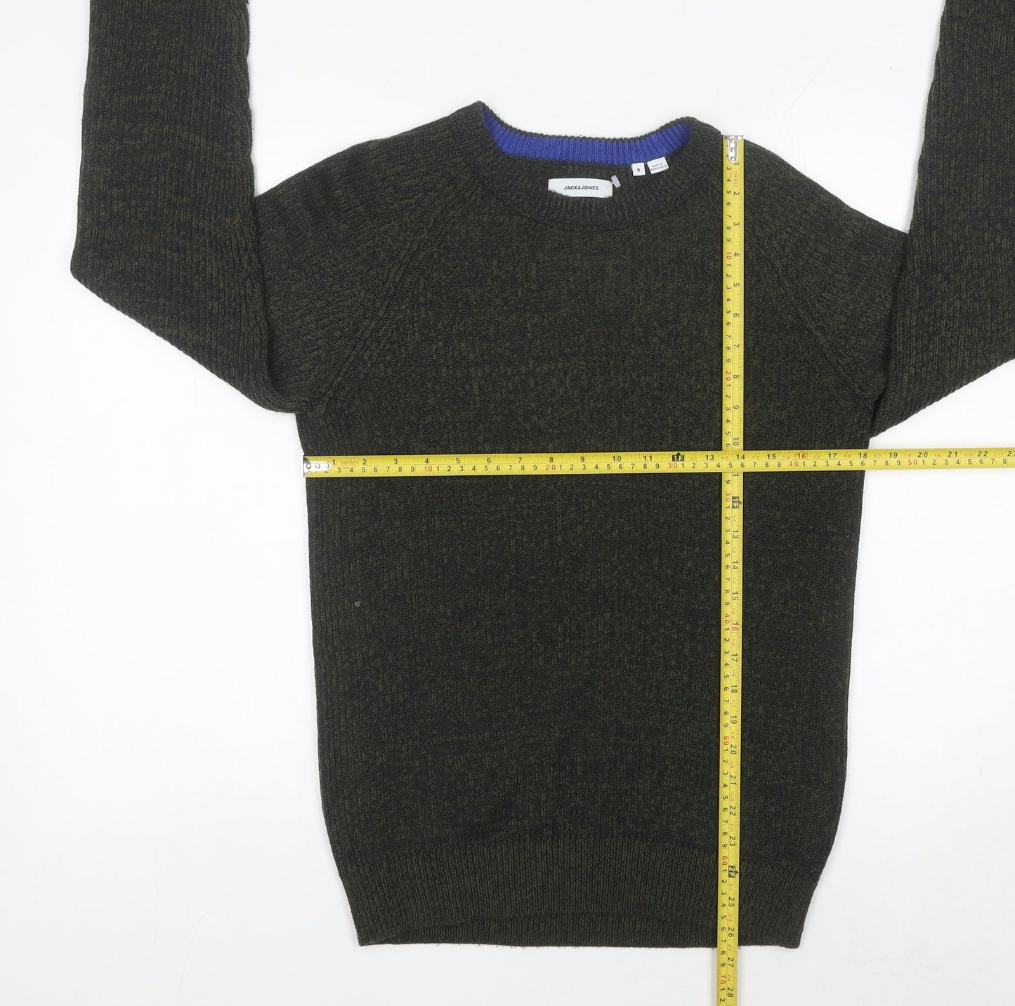 Jack & Jones Men’s Green Knit Pullover Jumper Size S Regular Fit