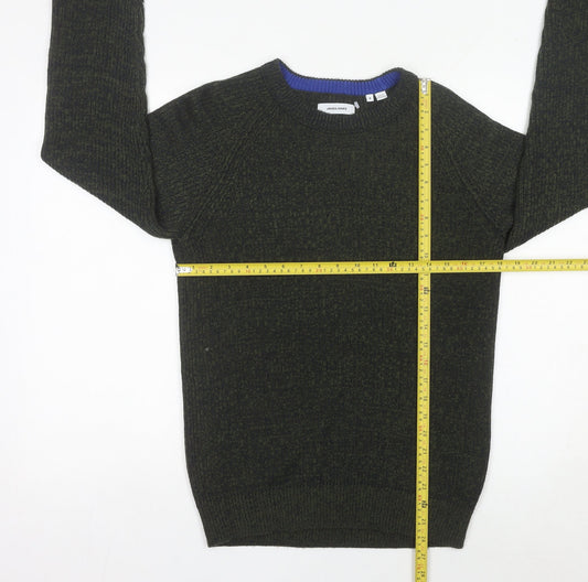 Jack & Jones Men’s Green Knit Pullover Jumper Size S Regular Fit