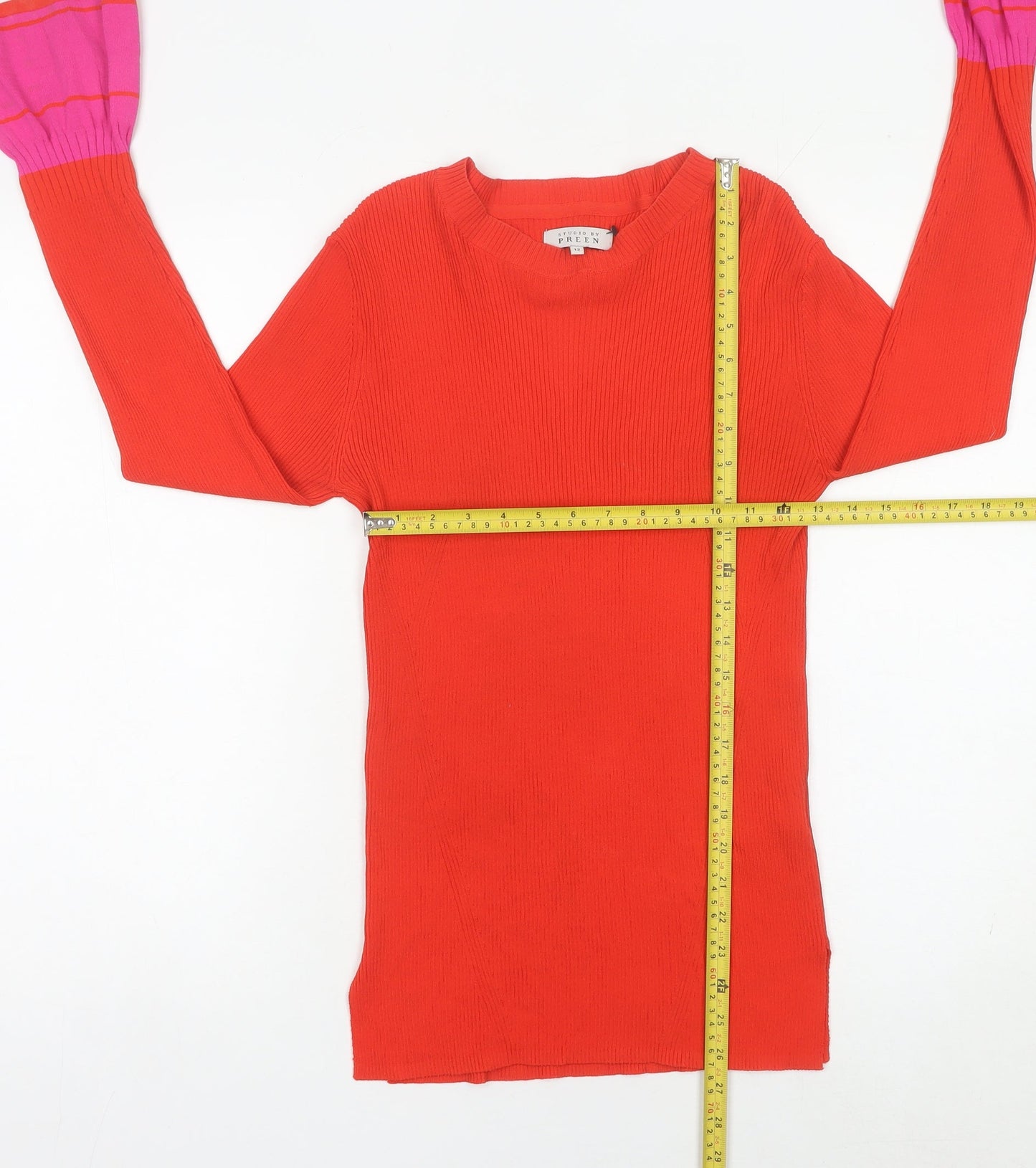 Womens UK Size 12 Debenhams Red Pullover Jumper