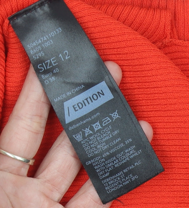 Womens UK Size 12 Debenhams Red Pullover Jumper