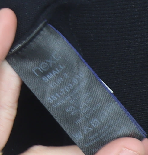 Next Men’s Black V-Neck Cotton Jumper Size S Regular Fit Workwear