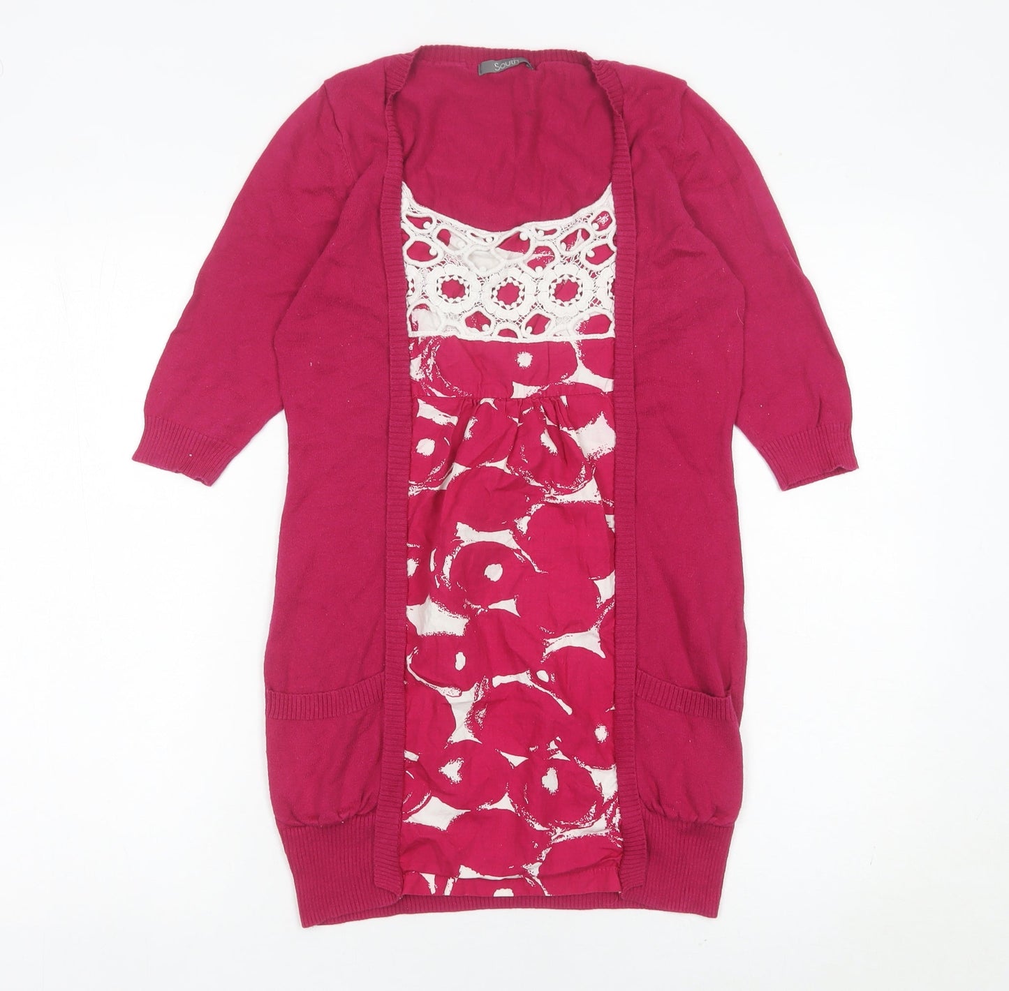 Womens UK Size 10 South Pink Cardigan Jumper