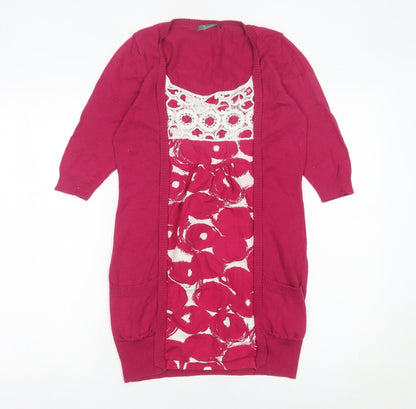Womens UK Size 10 South Pink Cardigan Jumper