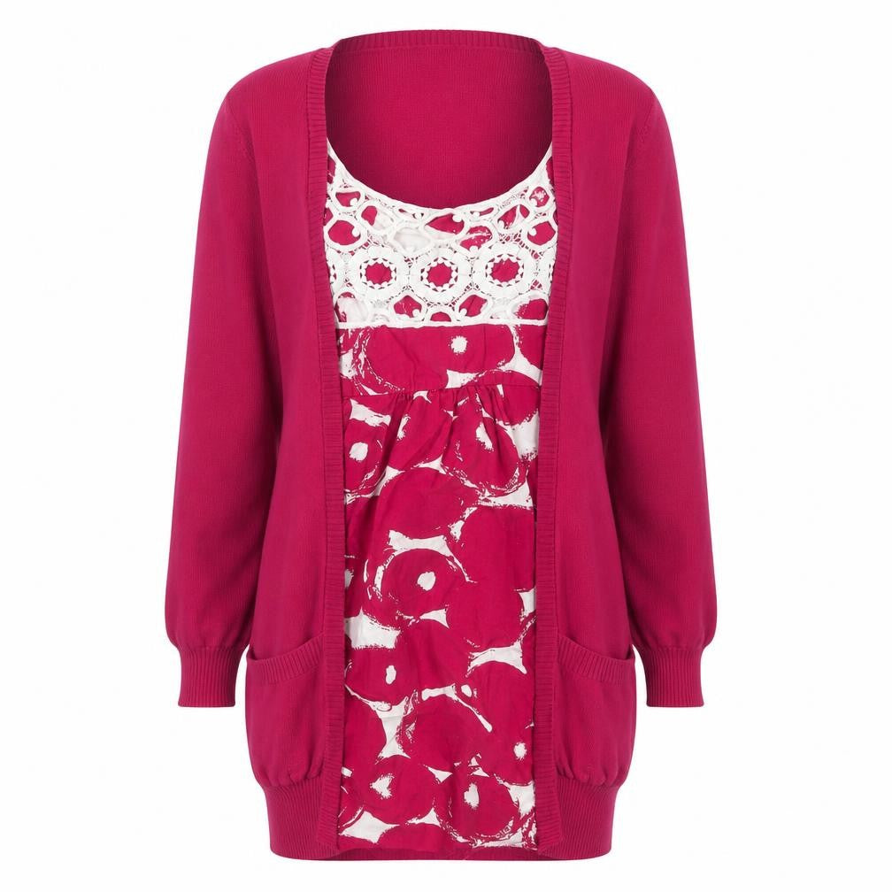 Womens UK Size 10 South Pink Cardigan Jumper