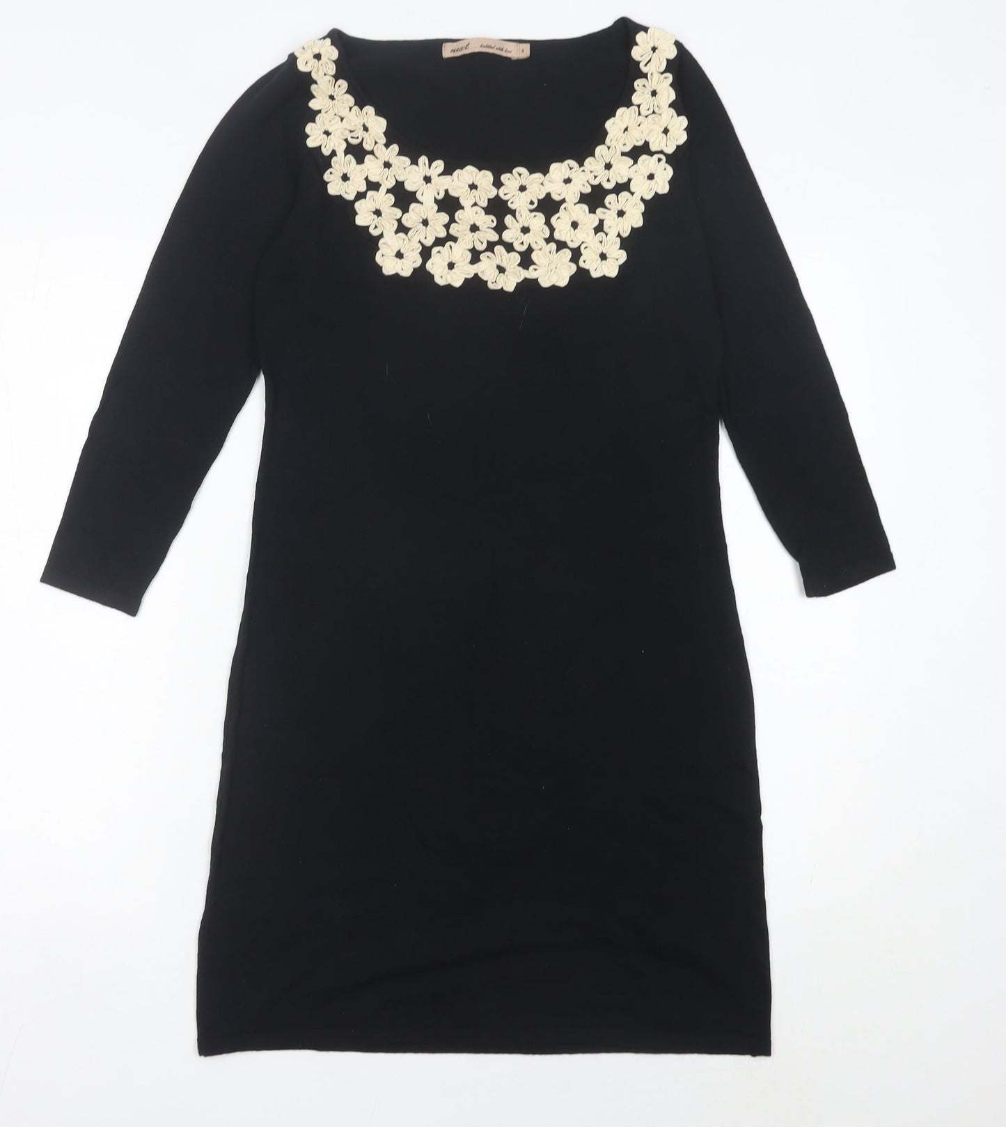 Next Women’s Black Cotton Scoop Neck Sheath Dress Size 8