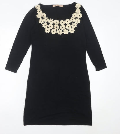 Next Women’s Black Cotton Scoop Neck Sheath Dress Size 8