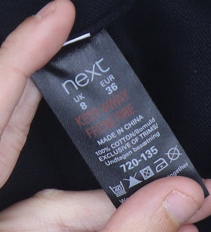 Next Women’s Black Cotton Scoop Neck Sheath Dress Size 8