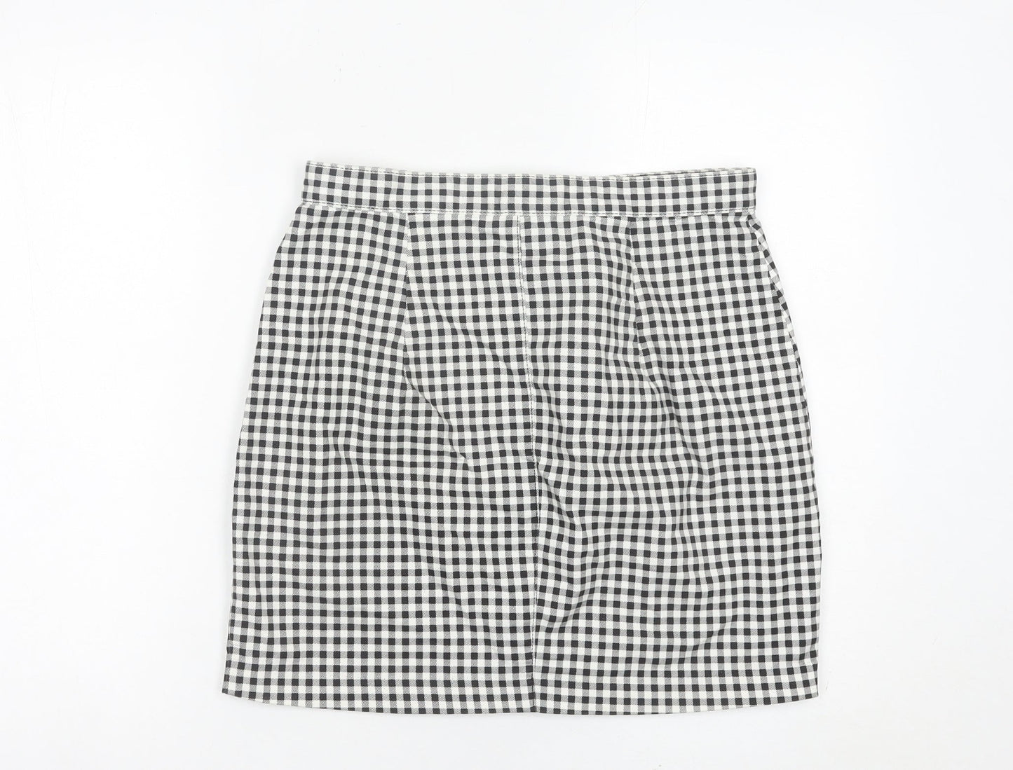 H&M Women’s Black Check Cotton Pencil Skirt Size 12 Short