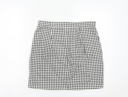 H&M Women’s Black Check Cotton Pencil Skirt Size 12 Short