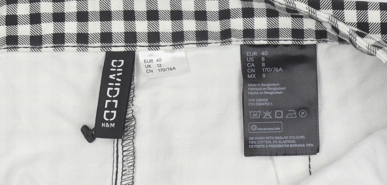 H&M Women’s Black Check Cotton Pencil Skirt Size 12 Short