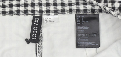 H&M Women’s Black Check Cotton Pencil Skirt Size 12 Short