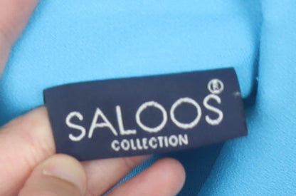 Saloos Women Blue Size 12 Short Sleeve One-Button Suit Jacket