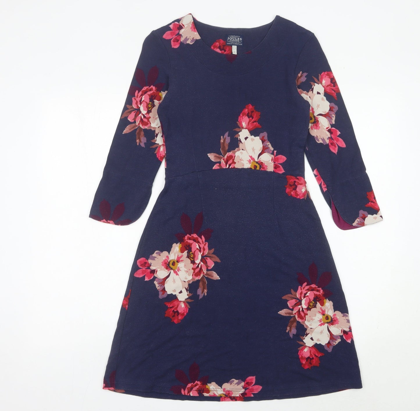 Joules Women’s Blue Floral A-Line Dress Size 8 Knee Length