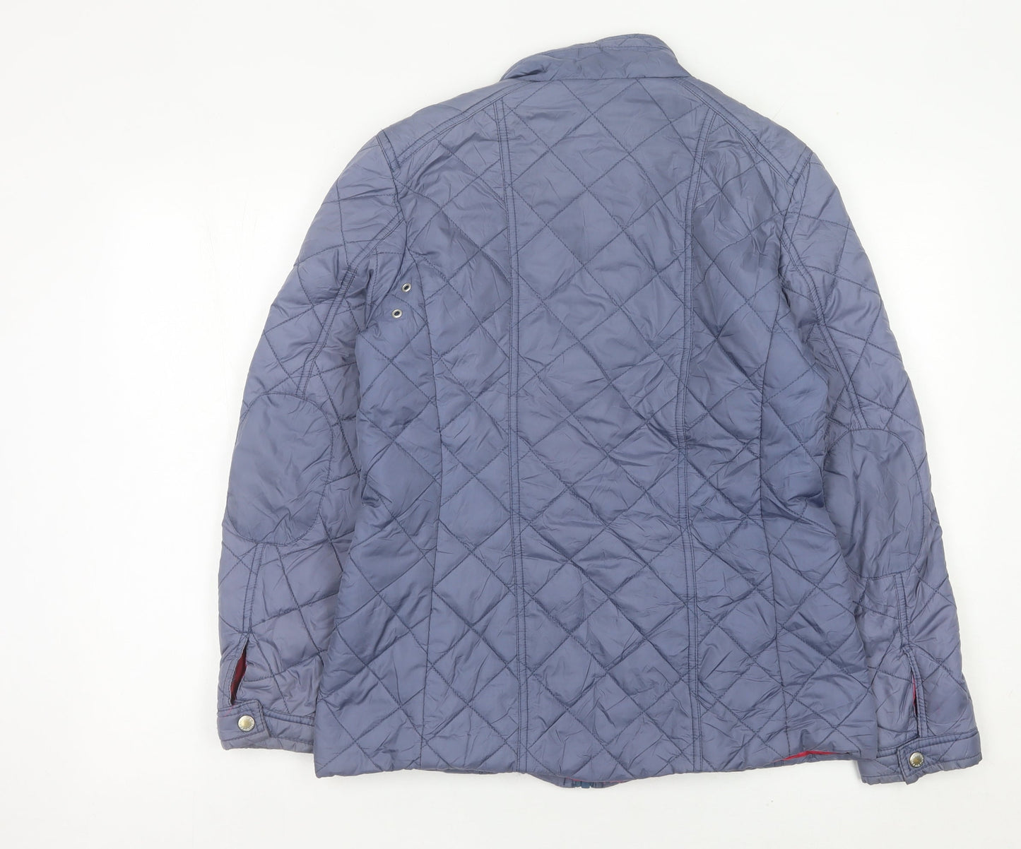 Feraud Womens Blue Quilted Mid-Length Jacket Size 14