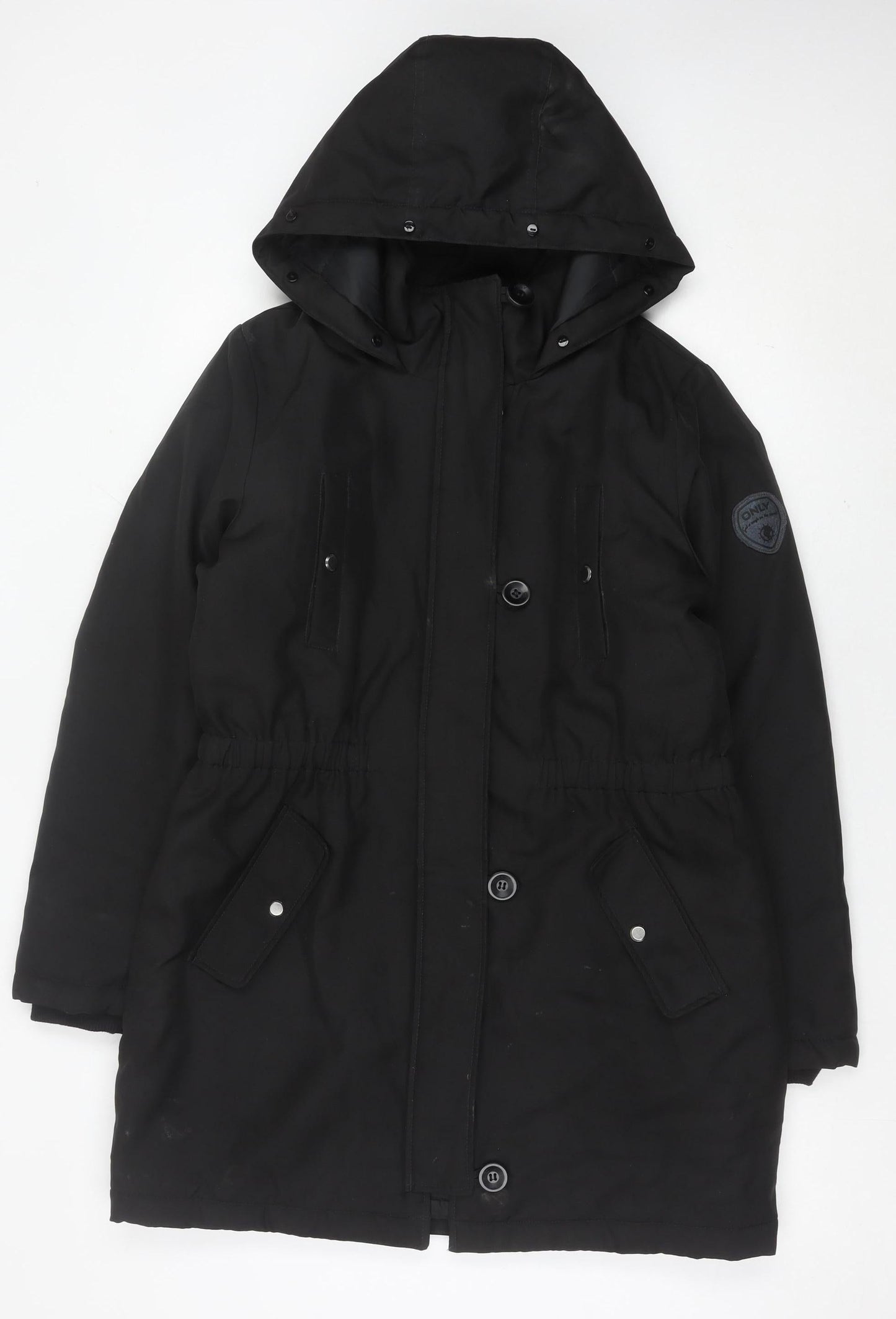 Womens UK Size L Only Black Parka Coat