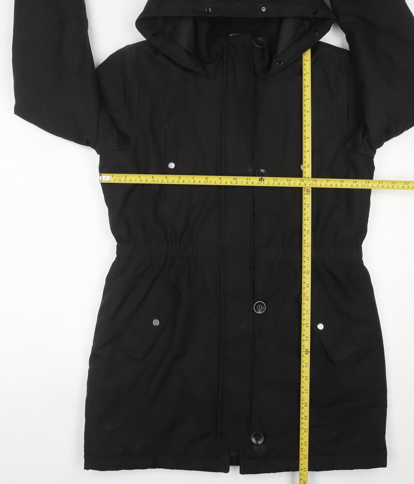 Womens UK Size L Only Black Parka Coat