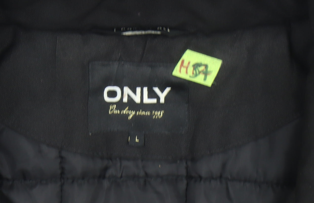 Womens UK Size L Only Black Parka Coat