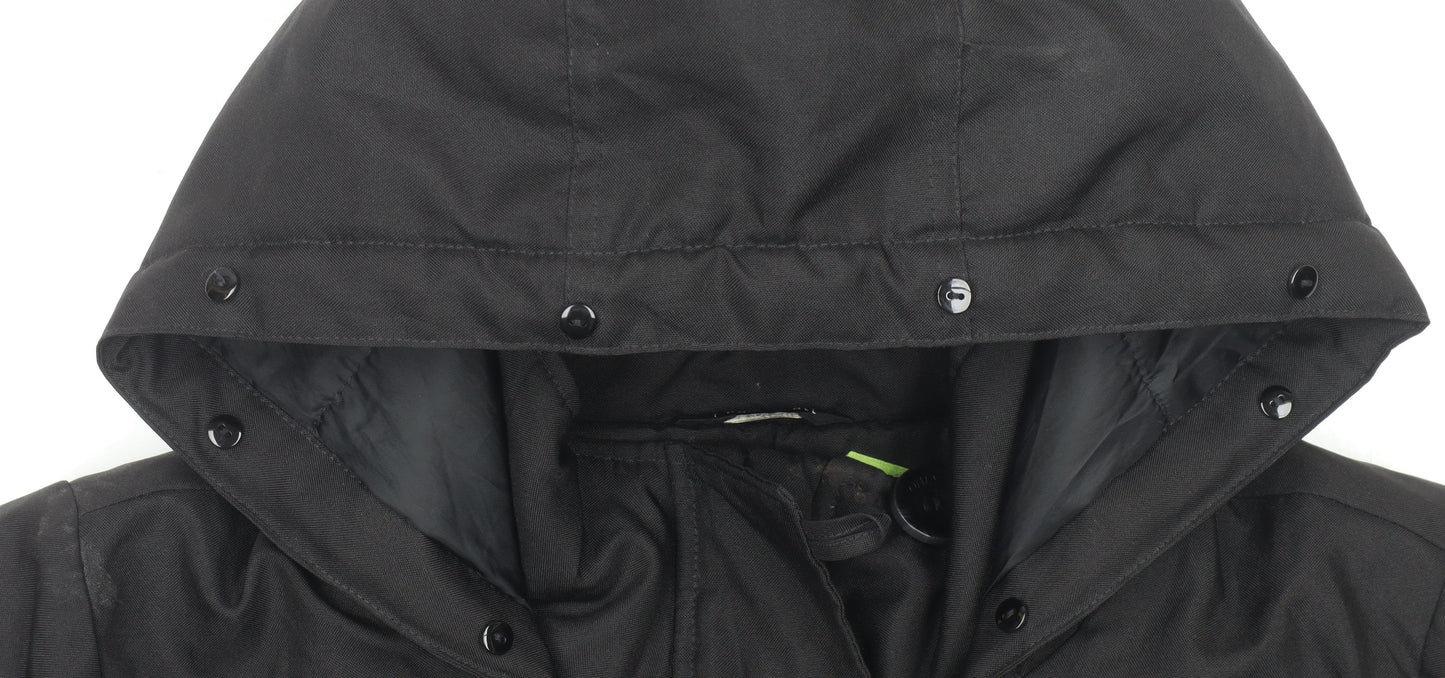Womens UK Size L Only Black Parka Coat