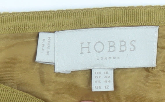 Hobbs Womens Brown Corduroy Skirt Size 16 Pencil Lined Workwear