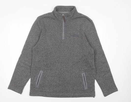 Weird Fish Mens Grey Pullover Fleece Sweatshirt L Long Sleeve Outdoor