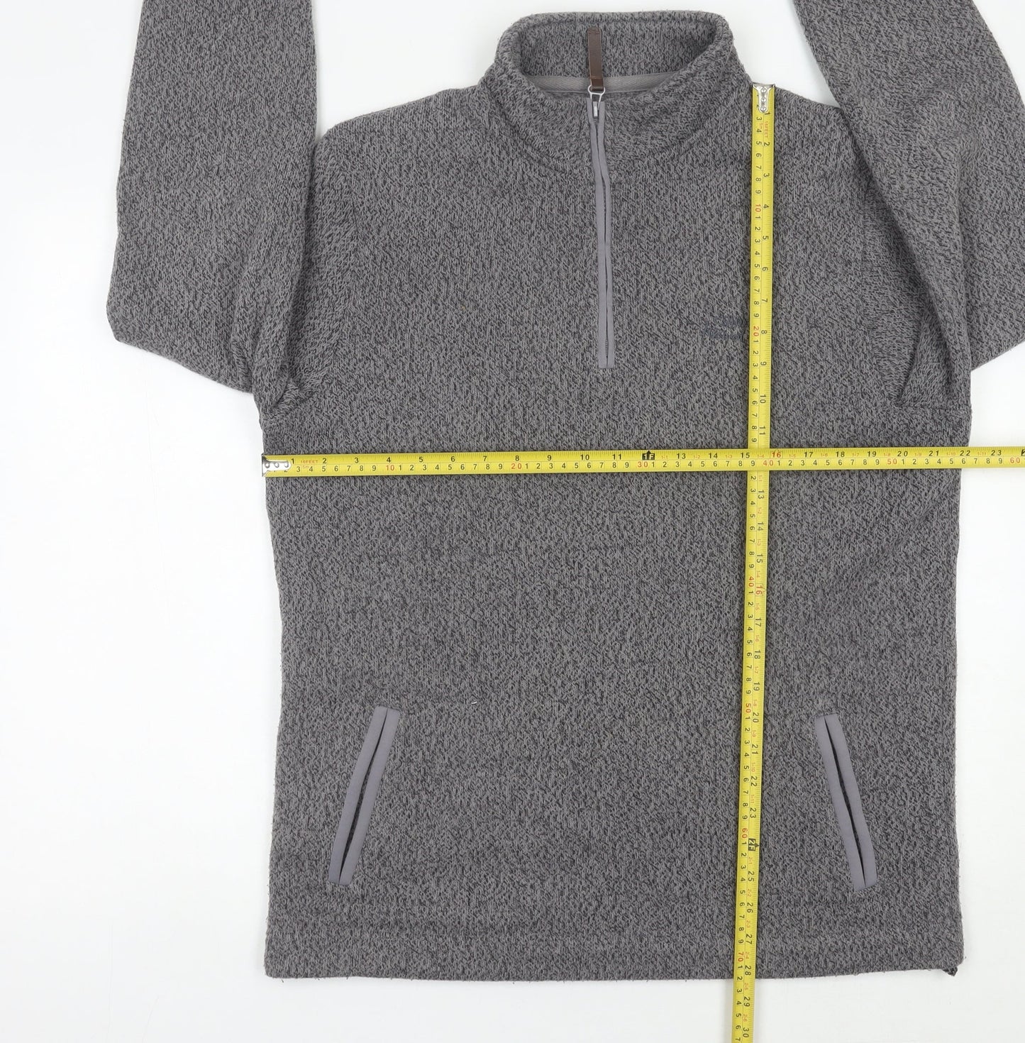 Weird Fish Mens Grey Pullover Fleece Sweatshirt L Long Sleeve Outdoor