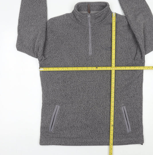 Weird Fish Mens Grey Pullover Fleece Sweatshirt L Long Sleeve Outdoor