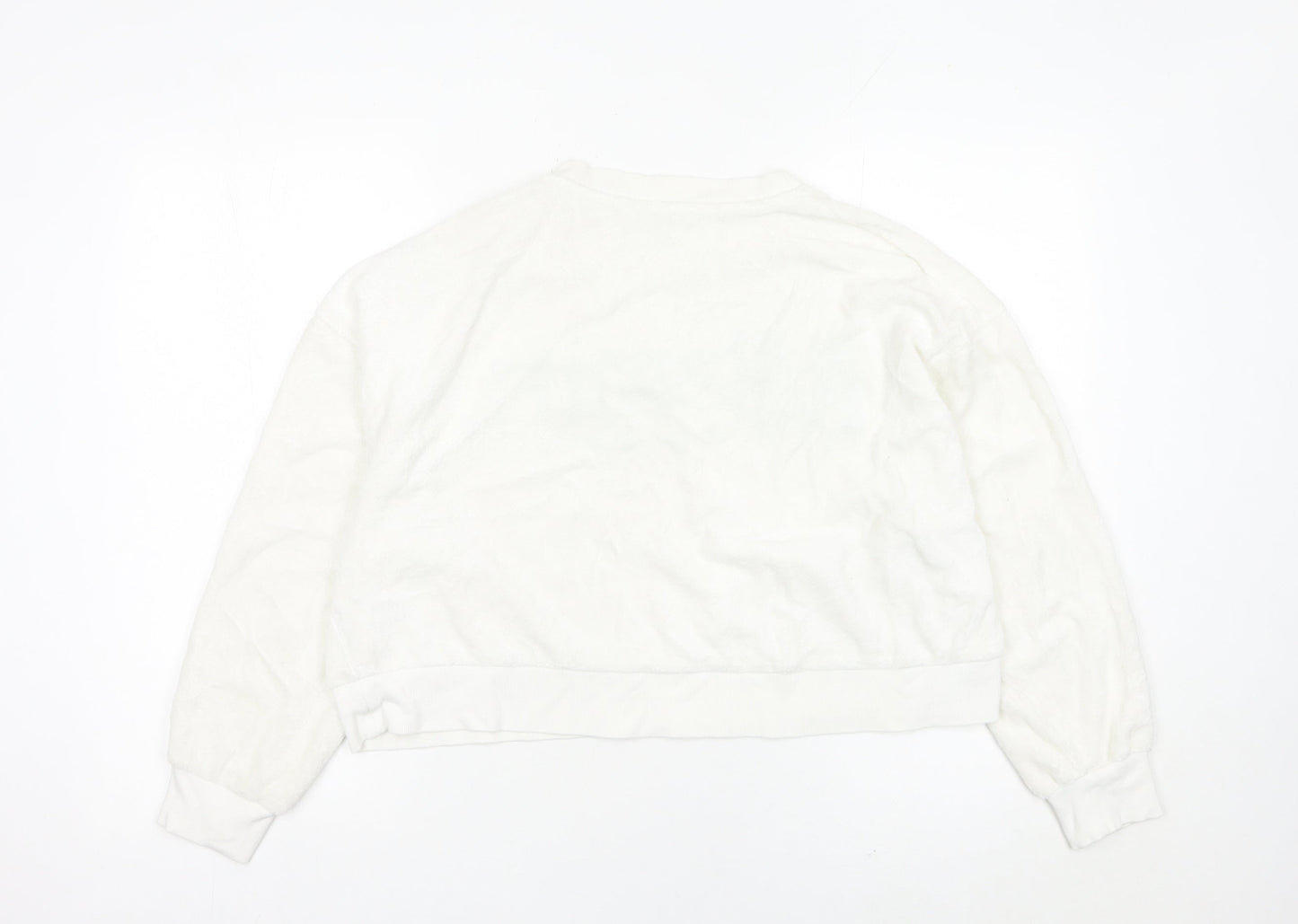 Zara Womens White Miami FL Sweatshirt Medium Cotton Blend