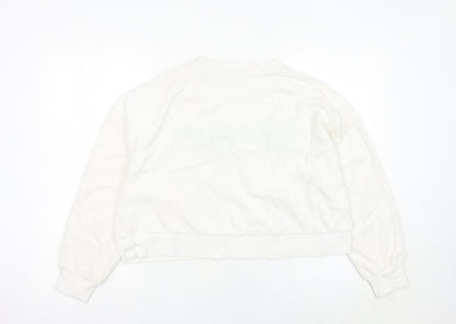 Zara Womens White Miami FL Sweatshirt Medium Cotton Blend