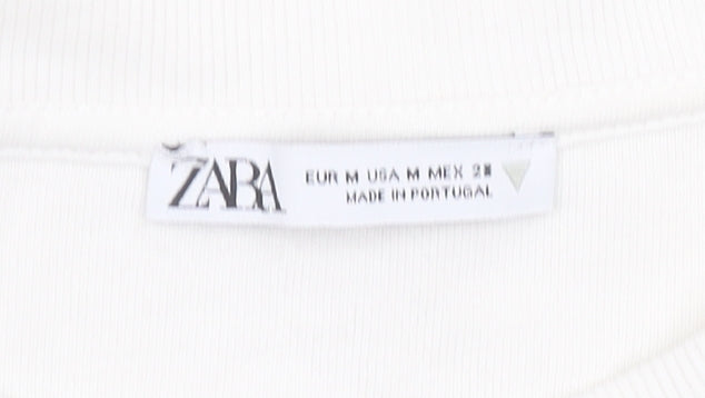 Zara Womens White Miami FL Sweatshirt Medium Cotton Blend