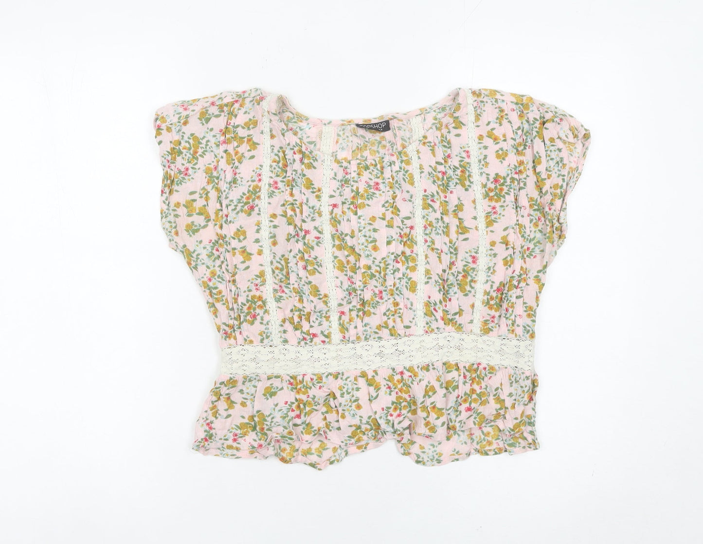 Womens UK Size 8 Topshop Pink Tunic Blouse