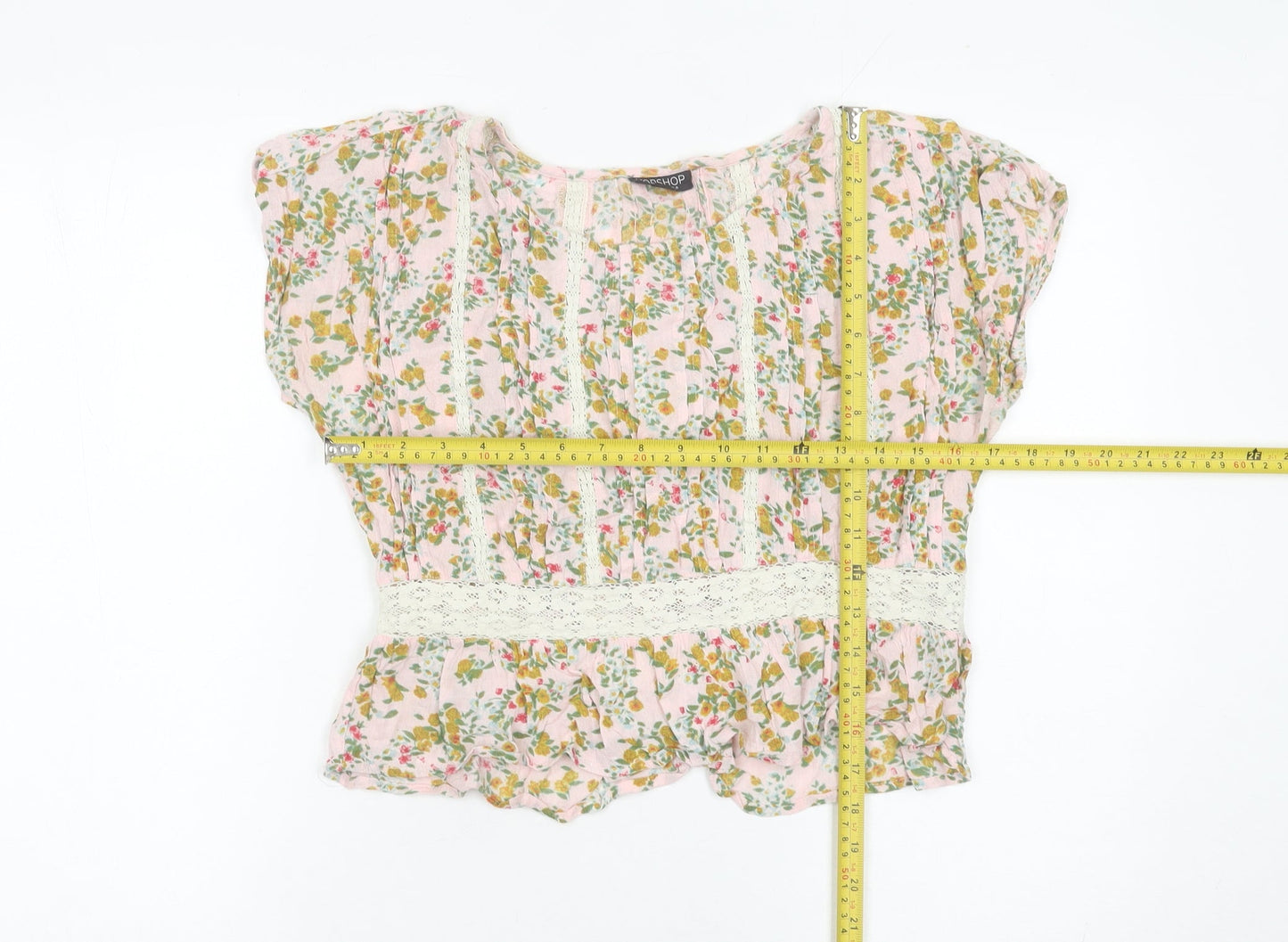 Womens UK Size 8 Topshop Pink Tunic Blouse