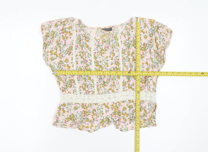 Womens UK Size 8 Topshop Pink Tunic Blouse