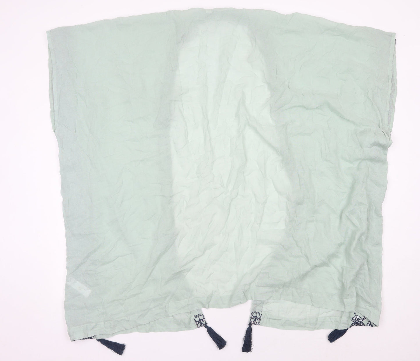 Accessorize Women’s Green Cotton Kimono Blouse UK 12 Boho Tassel