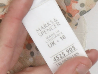 Womens UK Size 16 Marks and Spencer Multicoloured Tunic Blouse
