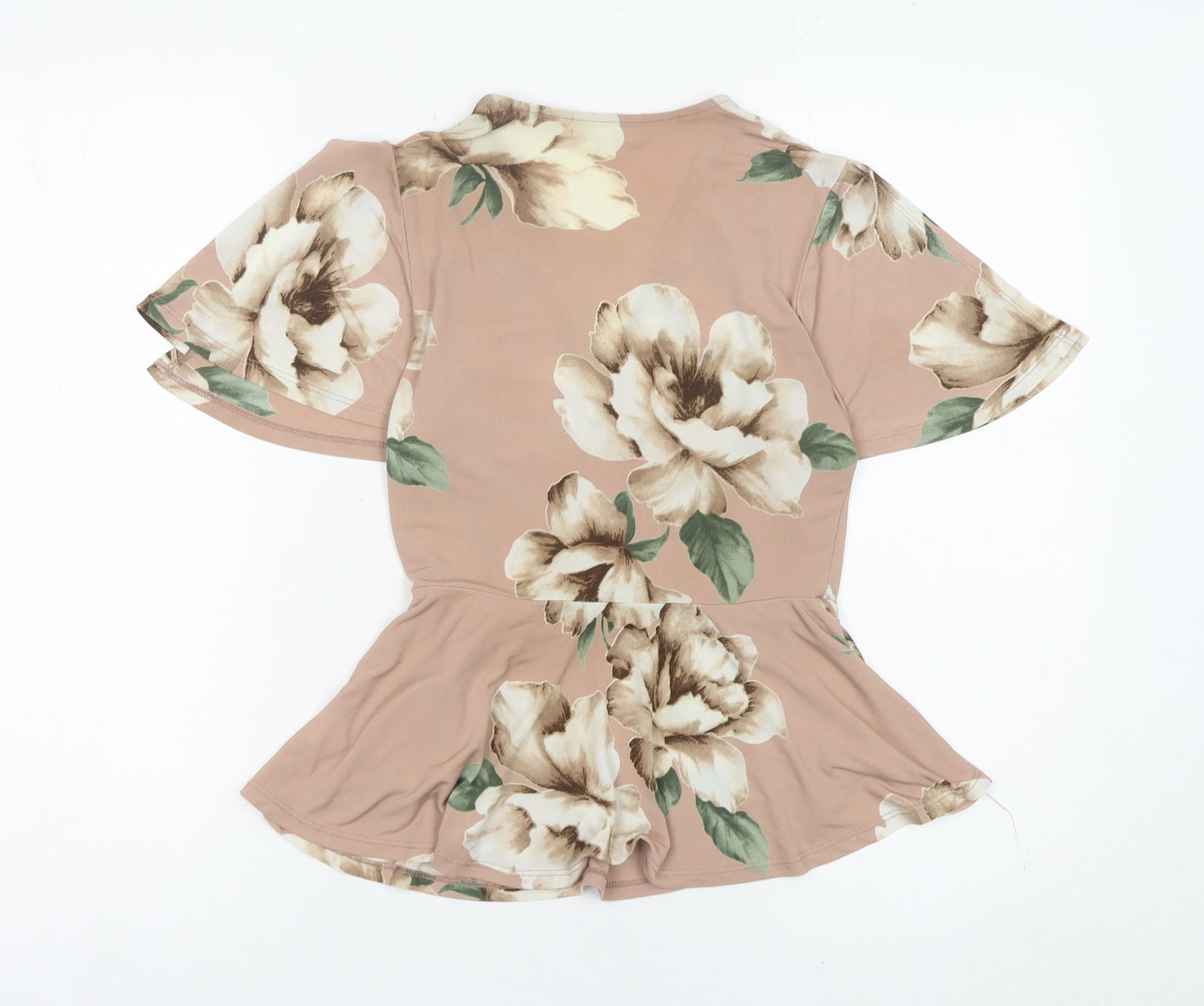 Womens UK Size S Monteau Pink Wrap Blouse