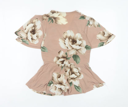 Womens UK Size S Monteau Pink Wrap Blouse